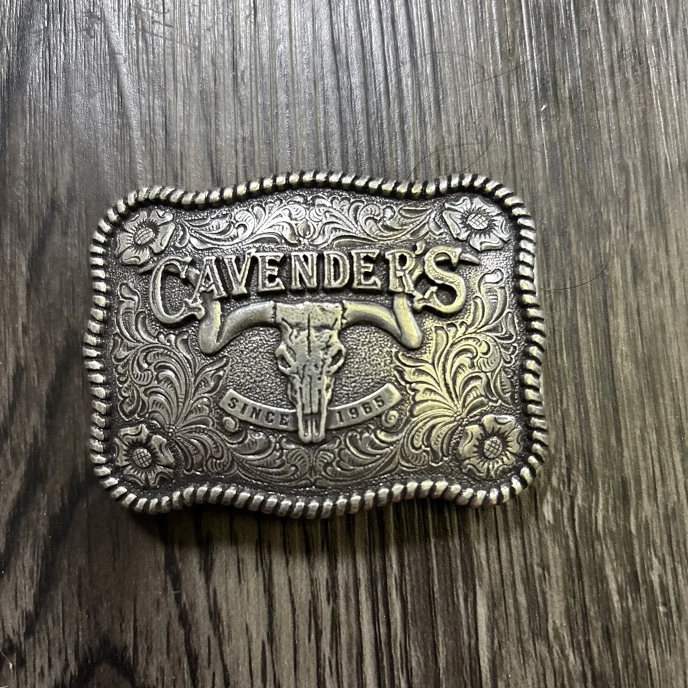 Vintage Collectible Cavender's Since 1965 Longhorn Wear It Live It Belt Buckle